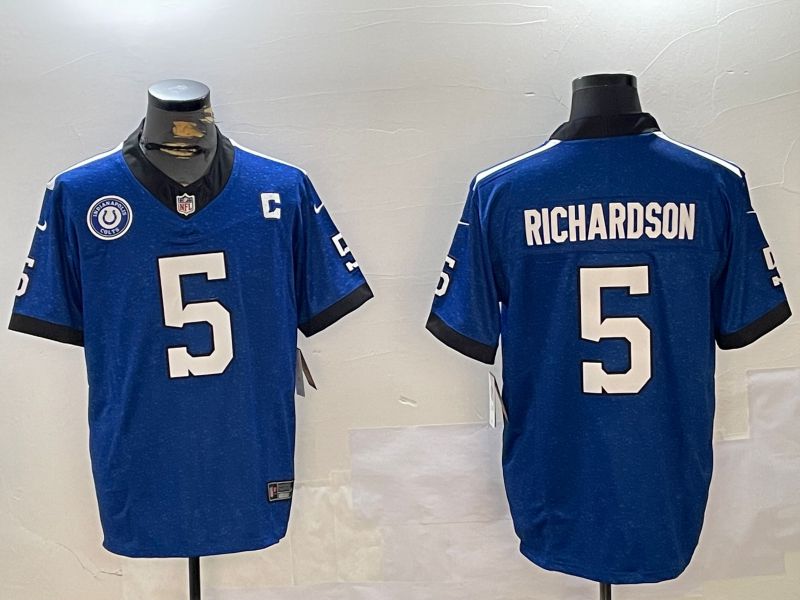 Men Indianapolis Colts #5 Richardson Blue Three generation 2024 Nike Limited NFL Jersey style 2->los angeles dodgers->MLB Jersey